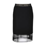 Prada Ull Pennkjol med Crinoline Black, Dam