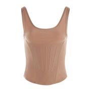 Mugler Antikrosa Korsett Topp Brown, Dam