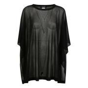 Fabiana Filippi Elegant Cape för Stiliga Outfits Black, Dam