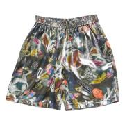 Acne Studios Multifärgad Grafisk Print Herr Shorts Multicolor, Herr