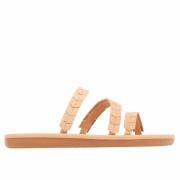 Ancient Greek Sandals Handgjorda Grekiska Lädersandaler Beige, Dam