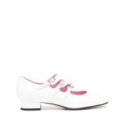 Carel Vita Mary-Jane Ballerina Platta Skor White, Dam