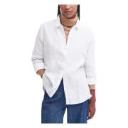 Barbour Linne Marine Skjorta White, Dam