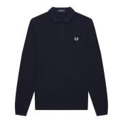 Fred Perry Långärmad Tennis Polo Tröja Black, Herr