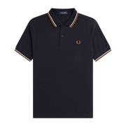 Fred Perry Piqué Polo M3600 Dubbel Rand Blue, Herr