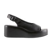 Högl Svarta platta sandaler Loulou stil Black, Dam