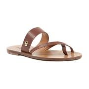 Dee Ocleppo Tan Läder Platta Sandaler Brown, Dam