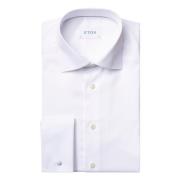 Eton Vit Signature Twill Skjorta - Fransk Manschett Slim White, Herr