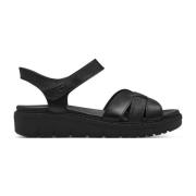 Tamaris Svarta Casual Öppna Platta Sandaler Black, Dam