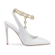 Dee Ocleppo Guld Kedja Decollete Pump White, Dam