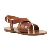 Dee Ocleppo Spänne Rem Läder Sandaler Brown, Dam