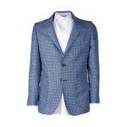 Loro Piana Klassisk Houndstooth Jacka Blue, Herr