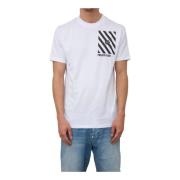 Philipp Plein Regnbågsränder Rund Hals T-shirt White, Herr