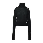 MM6 Maison Margiela Grå Alpacka Blandning Turtleneck Tröja Green, Dam