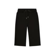 Dolce & Gabbana Svarta Bomulls Jersey Sweat Shorts Black, Herr