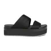 Calvin Klein Jeans Svart Platt Sandal Webbing Black, Dam