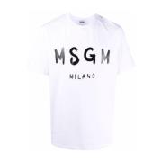 Msgm Stilfull T-Shirt Kollektion White, Herr