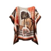 Max Mara Exotisk Strandkläder Blus Multicolor, Dam