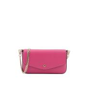 Pourchet Paris Fuchsia Clutch med Kedja Rem Pink, Dam