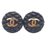 Chanel Vintage Pre-owned Metall rhngen Black, Dam