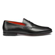 Santoni Klassisk Läderloafer Black, Herr