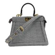 Fendi Vintage Pre-owned Laeder crossbodyvskor Gray, Dam