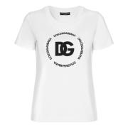 Dolce & Gabbana Logo DG Interlock T-Shirt White, Dam