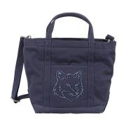 Maison Kitsuné Liten Toteväska med Rävhuvud Blue, Dam