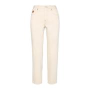 Maliparmi Slim-Fit Bomullstjur Byxor Beige, Dam