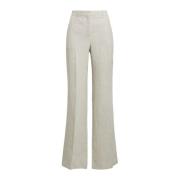 Maliparmi Flared Linen Trousers Gray, Dam