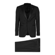 Tagliatore Single Breasted Suits Black, Herr