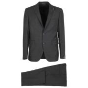 Tagliatore Single Breasted Suits Gray, Herr