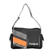 Desigual Justerbart Handtag Svart Handväska Flera Fickor Black, Dam