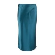 Joseph Grön Silk Midi Kjol Casual Stil Green, Dam