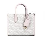 Michael Kors Stilren Top Zip Shopper Crossbody Väska White, Dam