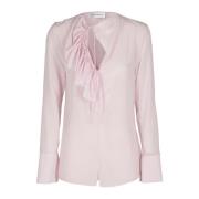 Victoria Beckham Ruffle Blus Pink, Dam