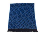 Philipp Plein Elegant Monogram Fransad Halsduk Blue, Herr