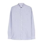 Maison Labiche Vertikal Rand Oxford Blå Skjorta Blue, Herr