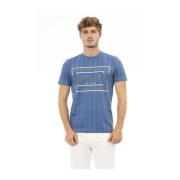 Baldinini Blå Bomull Rund Hals T-shirt Blue, Herr