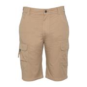 Schott NYC Cargo Shorts - Multipockets Beige, Herr