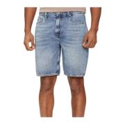 Guess Denim slim stretch shorts - Blå Blue, Herr