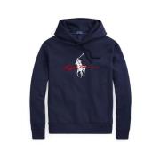 Ralph Lauren Blå Hoodie med Pony Logo Blue, Herr