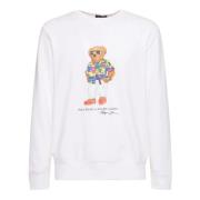 Ralph Lauren Vit Teddy Bear Crew Neck Sweatshirt White, Herr