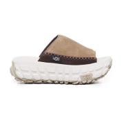 UGG Beige Vit Plattform Sandaler Slip-On Beige, Dam