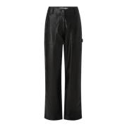 Calvin Klein Jeans Svarta Byxor Dragkedja Knappar Fickor Black, Dam