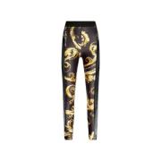 Versace Jeans Couture Mönstrade leggings Black, Dam