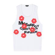 Comme des Garçons Lip Print Runway Style Tank Top White, Herr