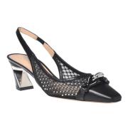 Baldinini Court shoe in black mesh Black, Dam