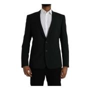 Dolce & Gabbana Blå Notch Kappa Blazer Slim Fit Blue, Herr