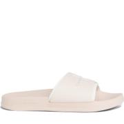 Calvin Klein Jeans Peach Blush White Monogram Slippers Beige, Dam